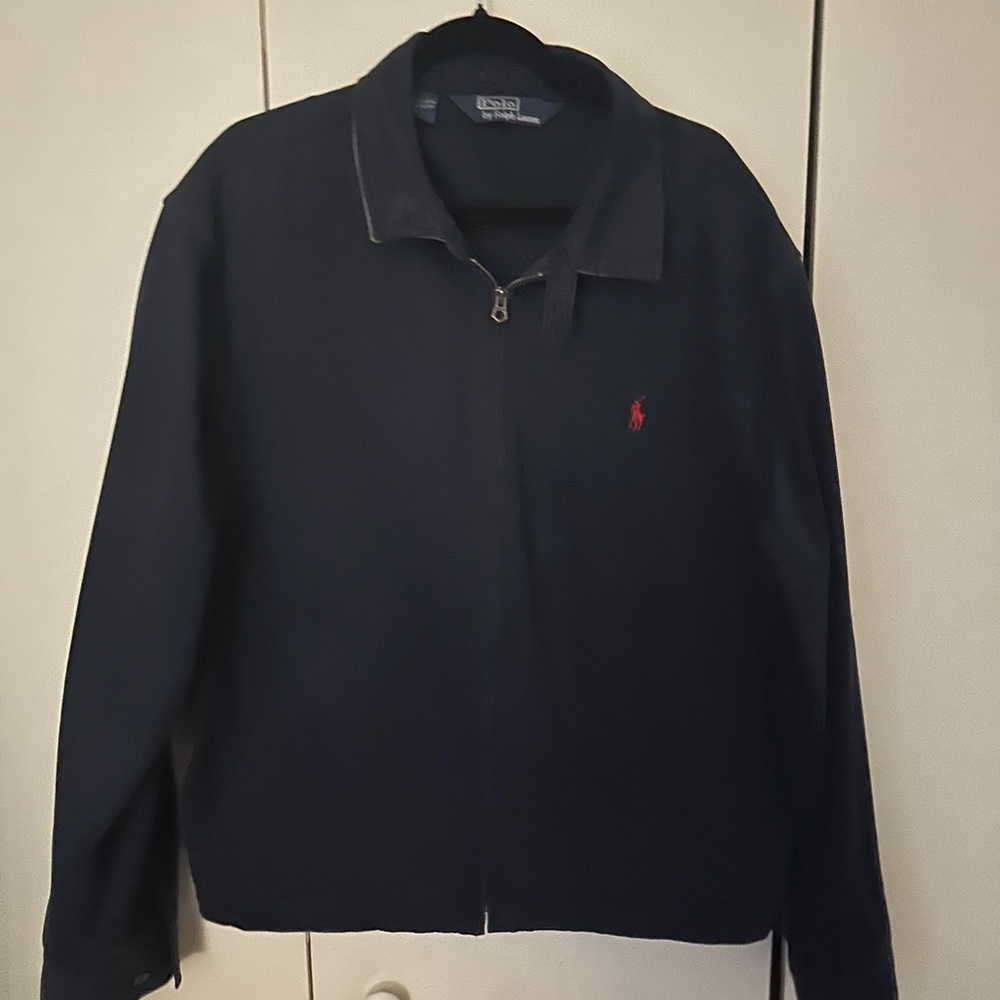 Mens Ralph Lauren jacket. Navy blue, full zip closure. Excellent condition